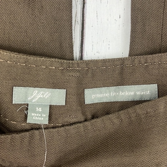 J.Jill Genuine Fit Below Waist Brown Linen Blend Beachy Pants Womens Size 14 NWT - Picture 6 of 11